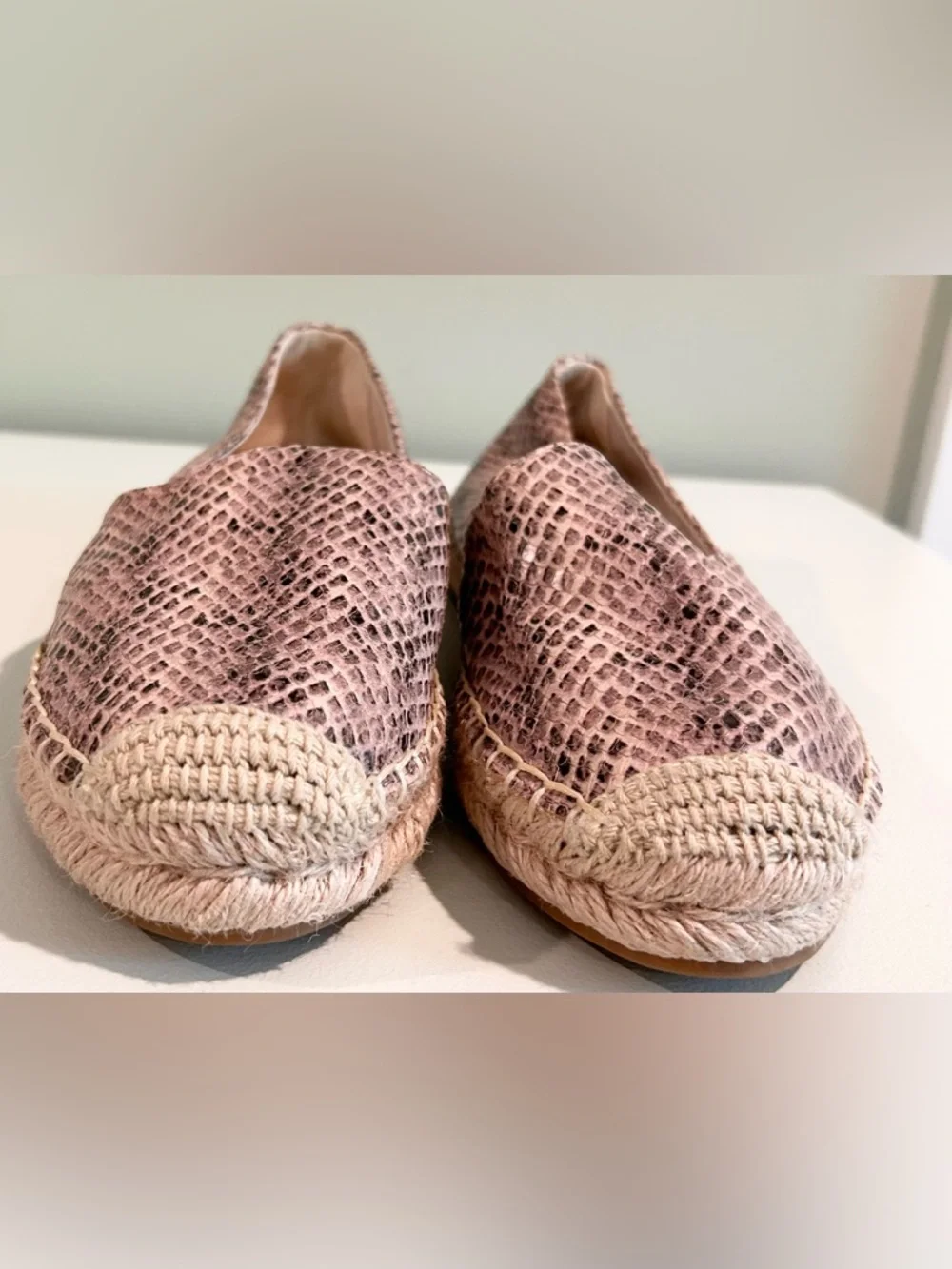 Sam Edelman Metallic Nude Espadrille Flats Slip On Jute Summer Shoes 7